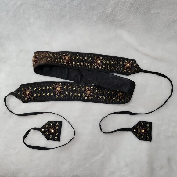 *Price Drop* Fashion Sequin &Bead Tie Belt - Picture 1 of 3